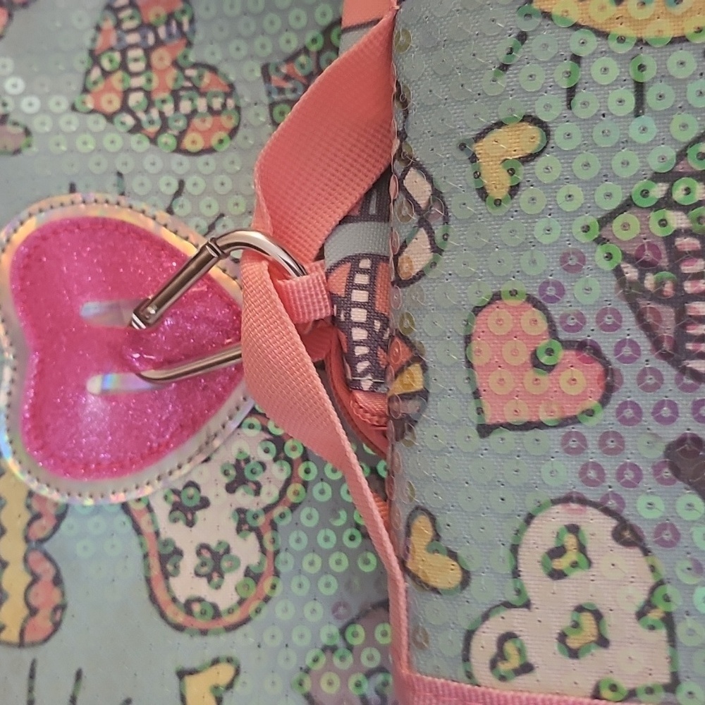 Colorful Sequined Hearts 6-Piece Backpack Set - Picture 4 of 8